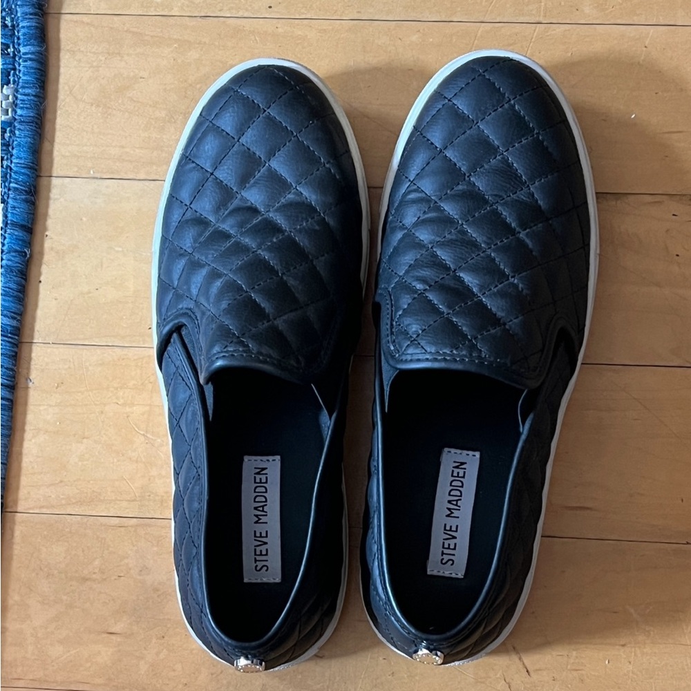 Steve Madden Quilted Black Women’s Slip On Sneakers